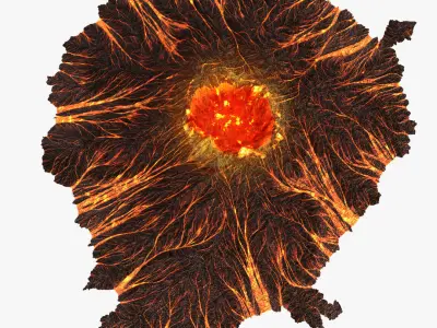 Volcano mountain 3D model