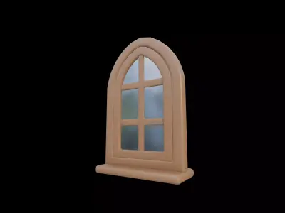 PBR low poly cartoon style window model Series 02 Low-poly 3D model