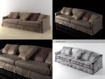 Fayence sofa 02 3D model