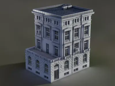 European Building 01 Low-poly 3D model