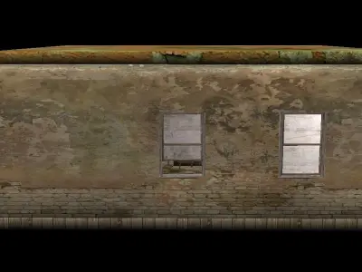 dirty room bedroom low poly Low-poly 3D model