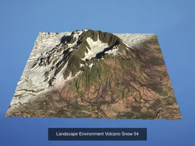 Landscape Environment Volcano Snow Volume 01 3D Model Pack