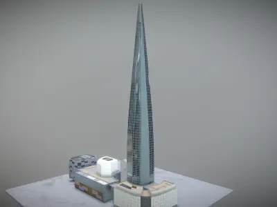 Lotte World Tower Low-poly 3D model