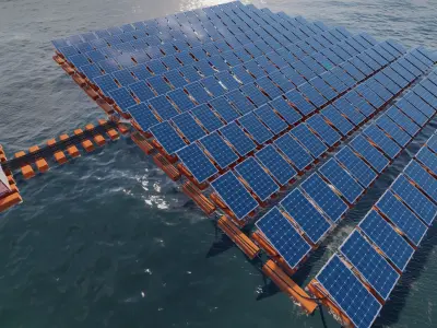 Floating Solar Panels 3D model