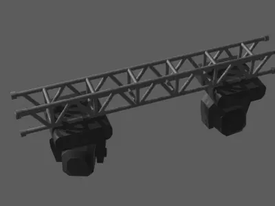Stage Lights with Truss Beam Low-poly 3D model