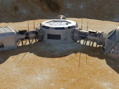 Mars base Low-poly 3D model