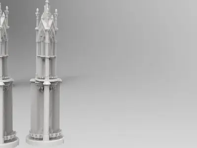 Church gothic pillar detail  3D model