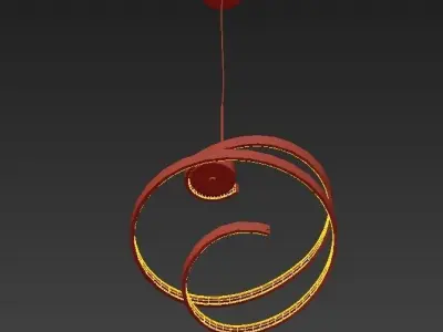 Hallway pendant light with circular shape 3D model