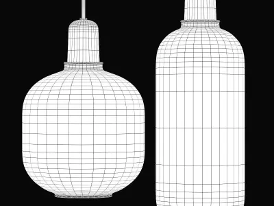 normann copenhagen amp pendant lamp grey and gold 3D model