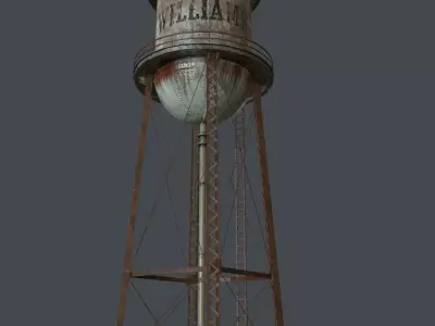 PBR Water Tower Low-poly 3D model