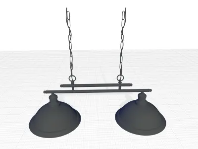Antique Brass Beverley Light Kitchen Island Linear Pendant 3D model