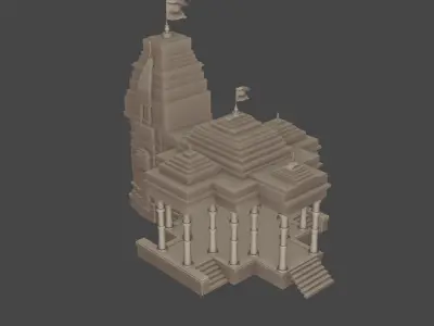 indian temple mandir 3d model 3D model