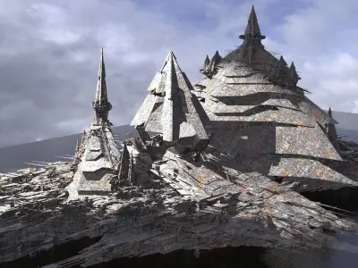 Dark Egypt Pyramid City Tower city 5 3D model