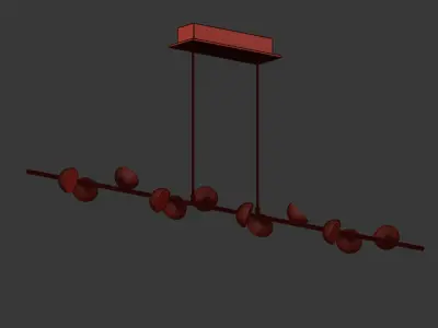 Mantra Adn LED 36w white Linear Pendant Light 3D model