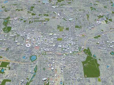 Tallahassee Florida USA 50km Low-poly 3D model