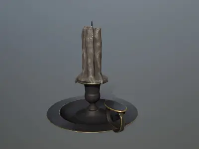 Candlestick candle Low-poly 3D model