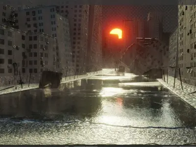 destroyed city-realistic 3D model