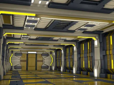 Sci Fi Corridor 3D model 130