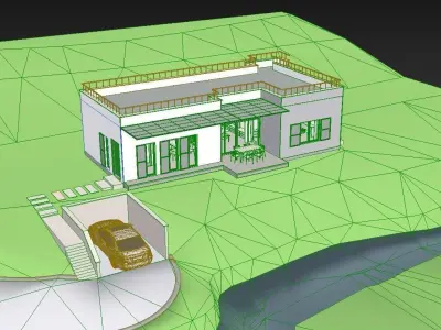 House Model with Night Scene - Twinmotion 2020 3D model