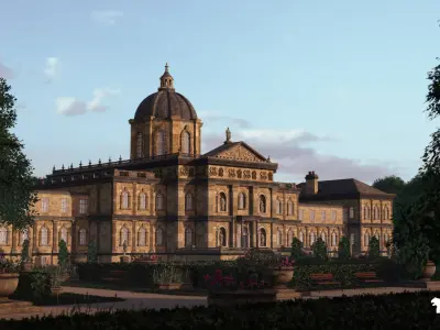Modular English Mansion Environment Low-poly 3D model