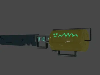 sword gun with light Low-poly 3D model