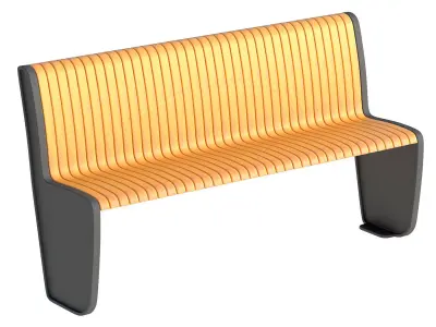 City Bench 08 Low-poly 3D model