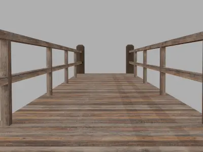 Simple wooden bridge demo Free 3D model