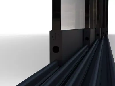 Modern Glass Sliding Door  High-Quality Detailed 3D Model  3D model