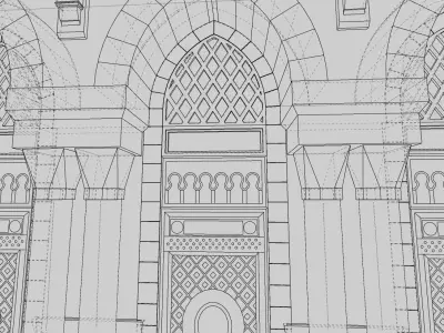 Mosque Entrance B Low-poly 3D model