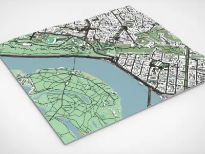 Cityscape Kyiv Ukraine fragment city 3D model