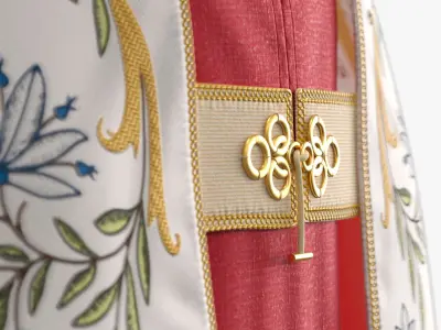  Religious Clergy Chasuble Traditional Red Gold 