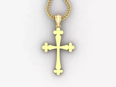 Light Gold 18K Cross Pendant 1CP020 3D print model