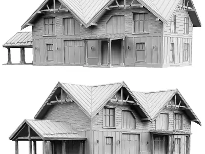 a house in harmony with nature 11 3D model