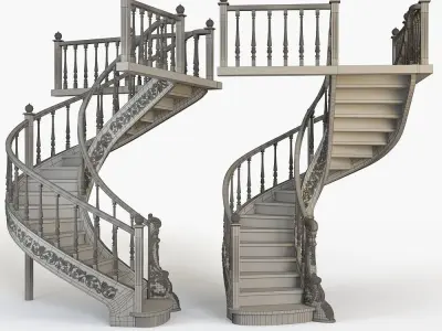 Classic stairs 3D model