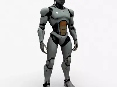 Humanoid Robot Rig 2 Low-poly 3D model