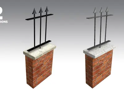 Brick Wall Pack PBR - Modular - Version 1 -  Low-poly 3D model