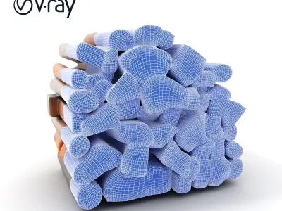 Stacked Firewood Model Pack  Realistic Wood Pile Low-poly 3D model