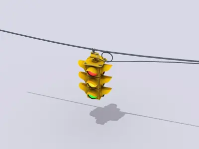 Hanging Traffic Lights Low-poly 3D model