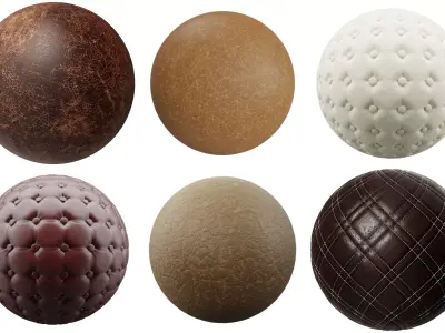 Pack 6 Leather modern furniture PBR 4K Texture