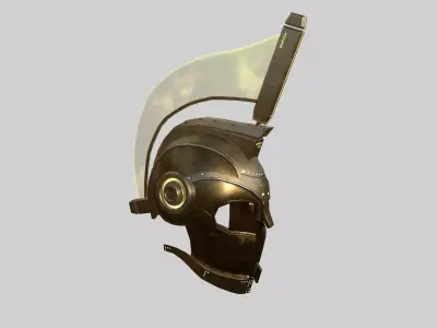 SciFi Spartan Helmet 03 Bronze - Character Design Low-poly 3D model