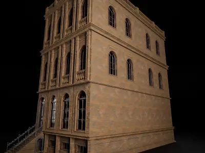 BROOKLYN BROWNSTONE REGULAR OLD BUILDING 005 Low-poly 3D model