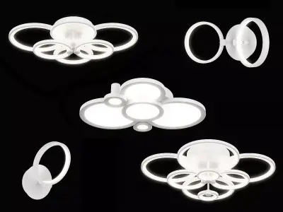 749 Breve Lightstar Collection of Modern LED Lamps White 3D Model Pack