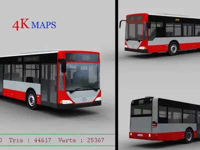 Mercedes Benz Citaro O530  Bus with Lowpoly interior  Low-poly 3D model