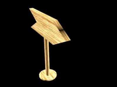 Sign Board Low-poly 3D model