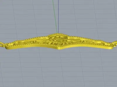Wing Shape Gold Light Weight Necklace For Women 3D print model