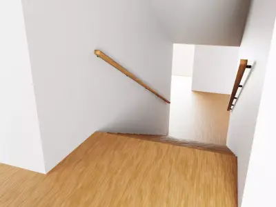 Interior with Staircase - Base Unfurnished Environment Low-poly 3D model
