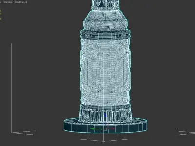 Three arm street lamp 3D model