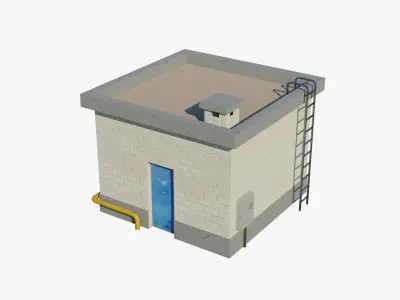 Rooftop Cabin Exit Low-poly 3D model