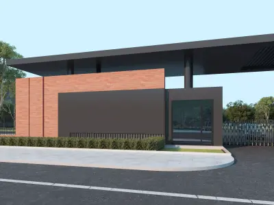 Security guard booth 02 Low-poly 3D model