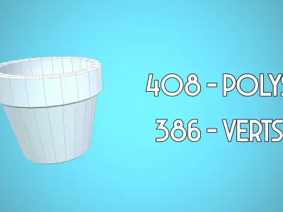 FLOWER POT CARTOON STYLIZED PLUS 10 TEXTURES PASTEL EDITION Low-poly 3D model